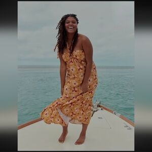 🆕️ Aerie Linen Blend Halter Summer Maxi Dress Size L